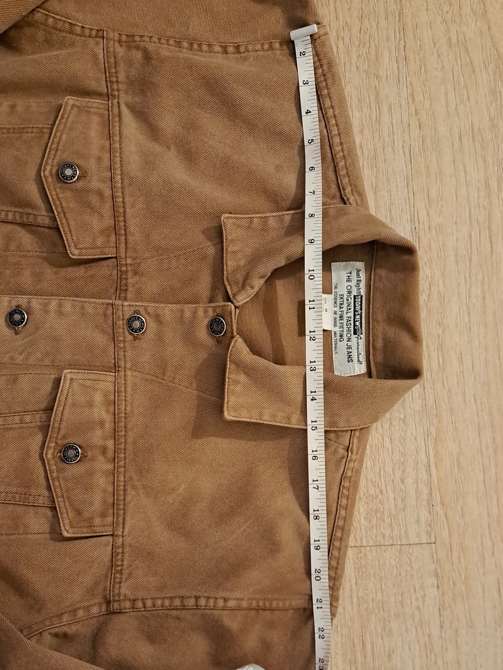 Today News Vintage Men's Tan Denim-Style Jacket - Casual Shirt Jacket - Picture 5 of 9